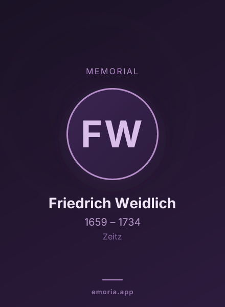 Memorial portrait of Friedrich Weidlich
