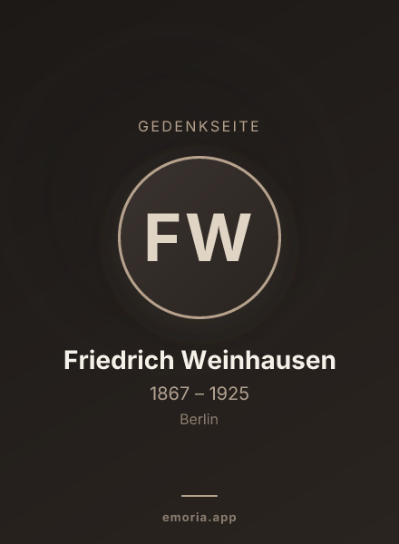 Gedenkportrait von Friedrich Weinhausen