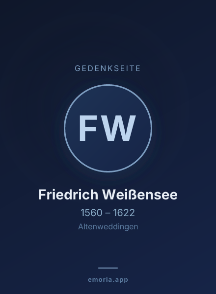 Gedenkportrait von Friedrich Weißensee