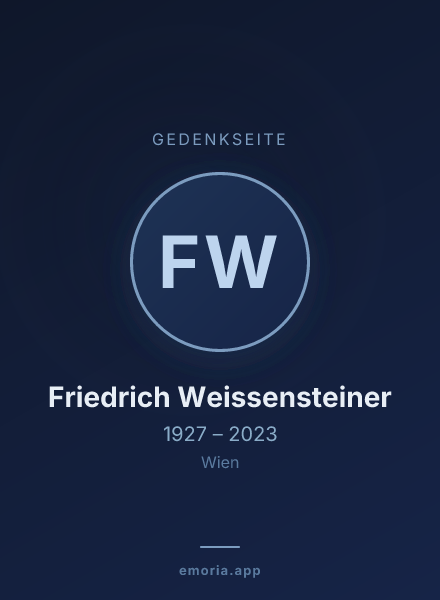 Gedenkportrait von Friedrich Weissensteiner