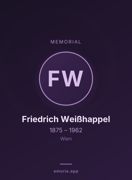 Memorial portrait of Friedrich Weißhappel