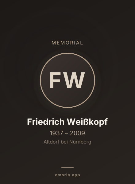 Memorial portrait of Friedrich Weißkopf