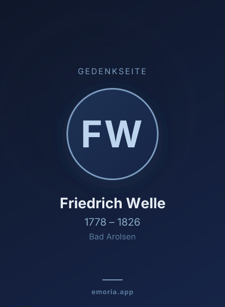 Gedenkportrait von Friedrich Welle