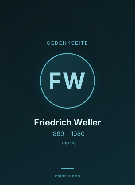 Gedenkportrait von Friedrich Weller