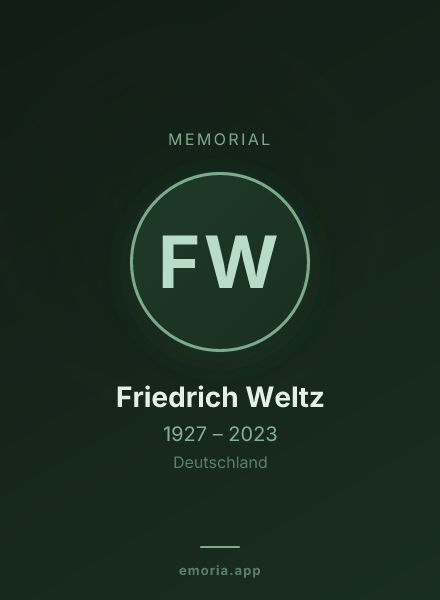 Memorial portrait of Friedrich Weltz