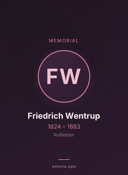 Memorial portrait of Friedrich Wentrup