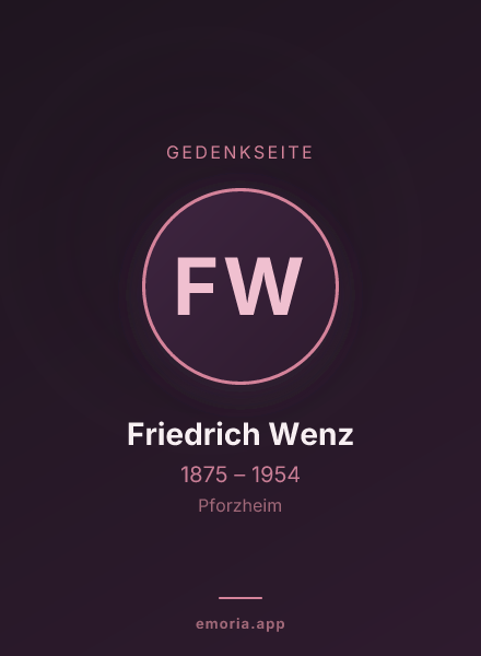 Gedenkportrait von Friedrich Wenz