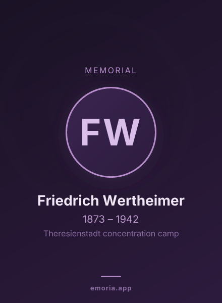 Memorial portrait of Friedrich Wertheimer