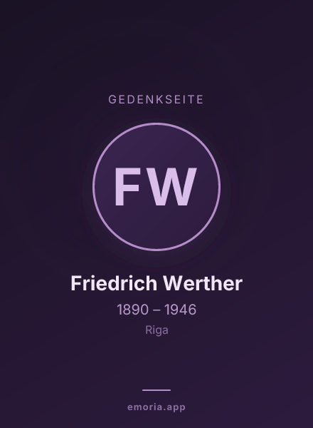 Gedenkportrait von Friedrich Werther