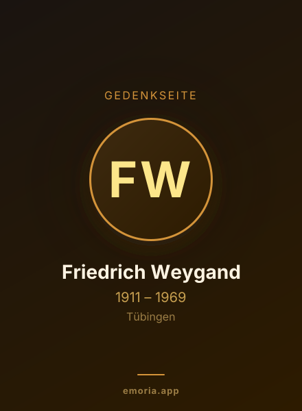 Gedenkportrait von Friedrich Weygand