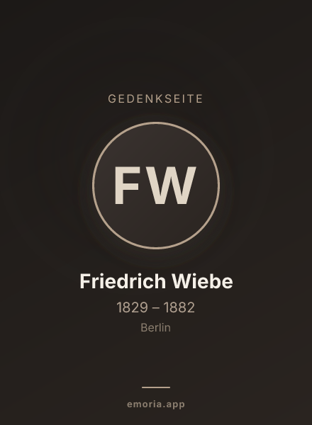 Gedenkportrait von Friedrich Wiebe