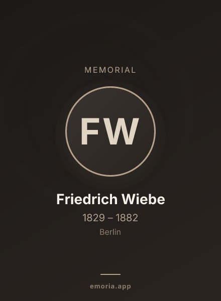 Memorial portrait of Friedrich Wiebe