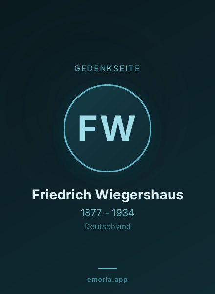 Gedenkportrait von Friedrich Wiegershaus