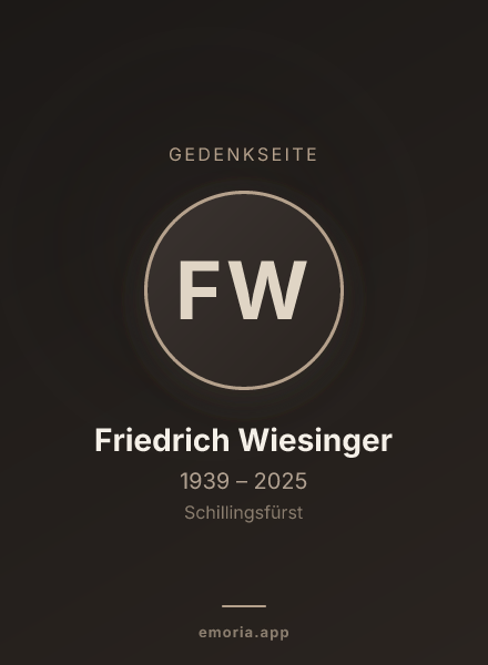 Gedenkportrait von Friedrich Wiesinger