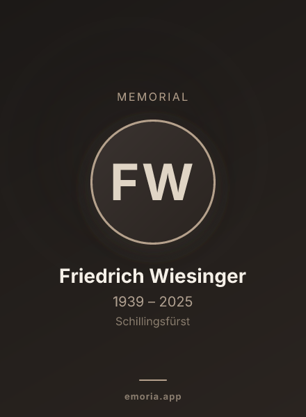 Memorial portrait of Friedrich Wiesinger