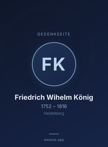 Gedenkportrait von Friedrich Wihelm König