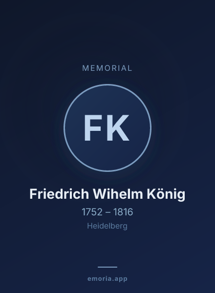 Memorial portrait of Friedrich Wihelm König