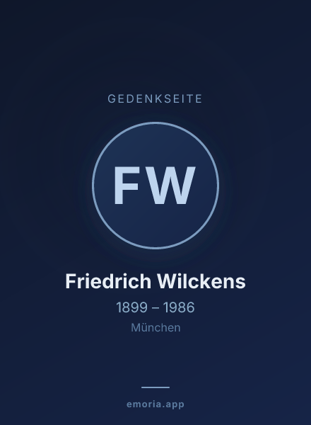 Gedenkportrait von Friedrich Wilckens