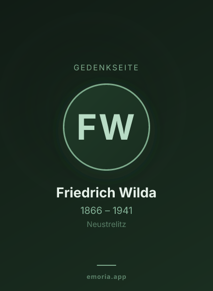 Gedenkportrait von Friedrich Wilda