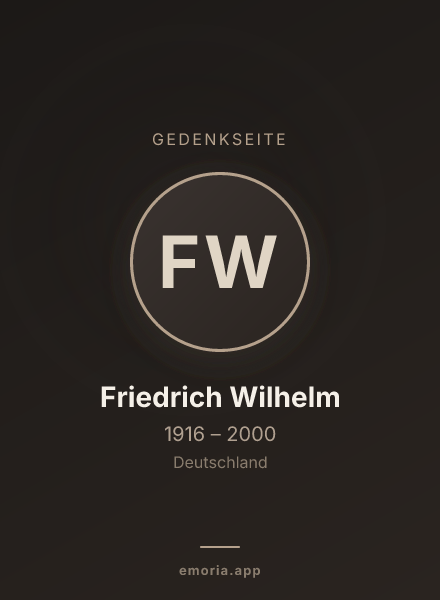 Gedenkportrait von Friedrich Wilhelm