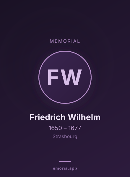 Memorial portrait of Friedrich Wilhelm