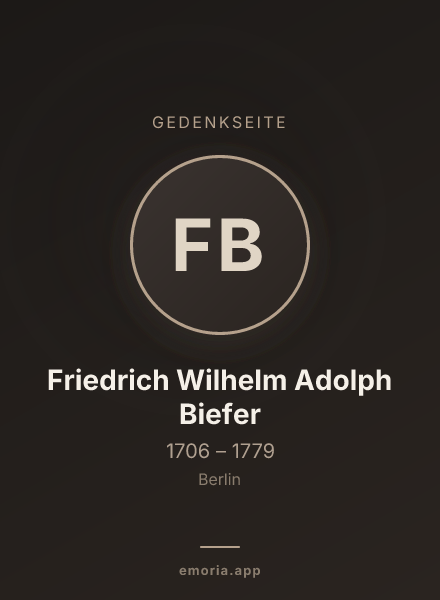 Gedenkportrait von Friedrich Wilhelm Adolph Biefer