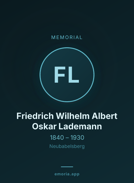 Memorial portrait of Friedrich Wilhelm Albert Oskar Lademann