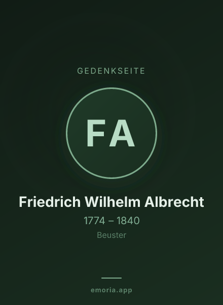 Gedenkportrait von Friedrich Wilhelm Albrecht