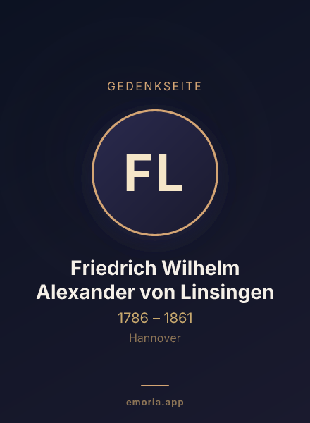 Gedenkportrait von Friedrich Wilhelm Alexander von Linsingen