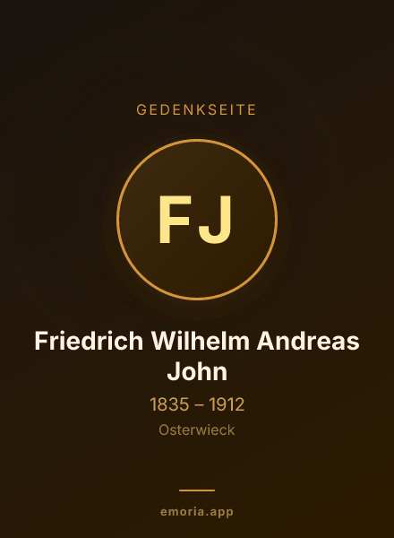 Gedenkportrait von Friedrich Wilhelm Andreas John