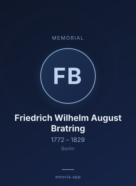 Memorial portrait of Friedrich Wilhelm August Bratring