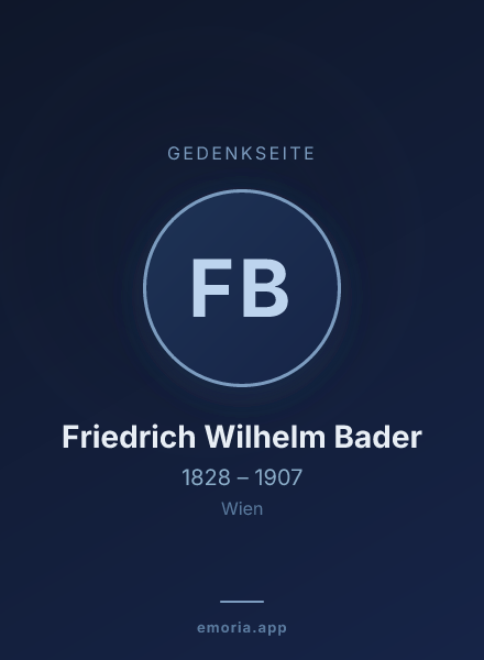 Gedenkportrait von Friedrich Wilhelm Bader