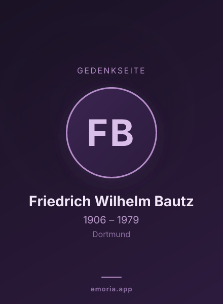 Gedenkportrait von Friedrich Wilhelm Bautz