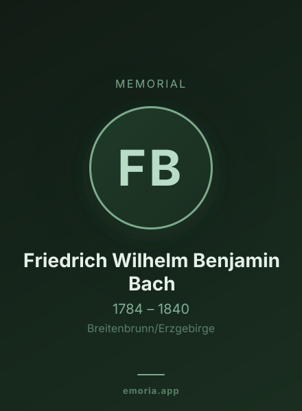 Memorial portrait of Friedrich Wilhelm Benjamin Bach