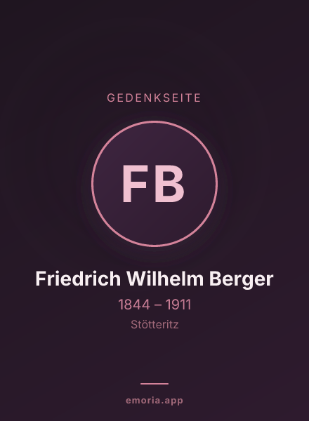 Gedenkportrait von Friedrich Wilhelm Berger
