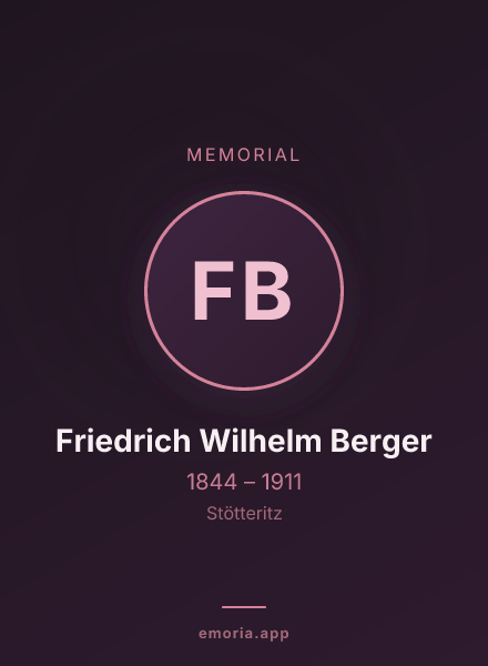 Memorial portrait of Friedrich Wilhelm Berger