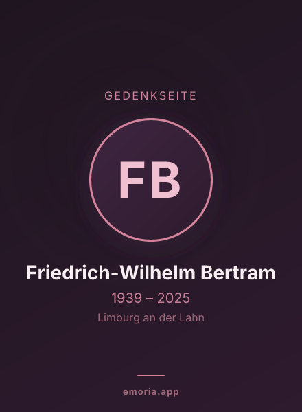 Gedenkportrait von Friedrich-Wilhelm Bertram