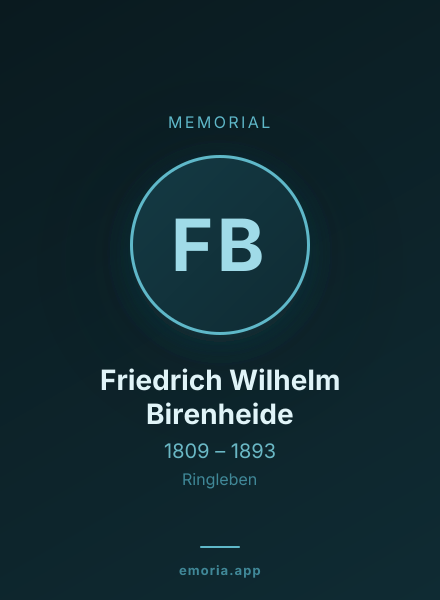 Memorial portrait of Friedrich Wilhelm Birenheide