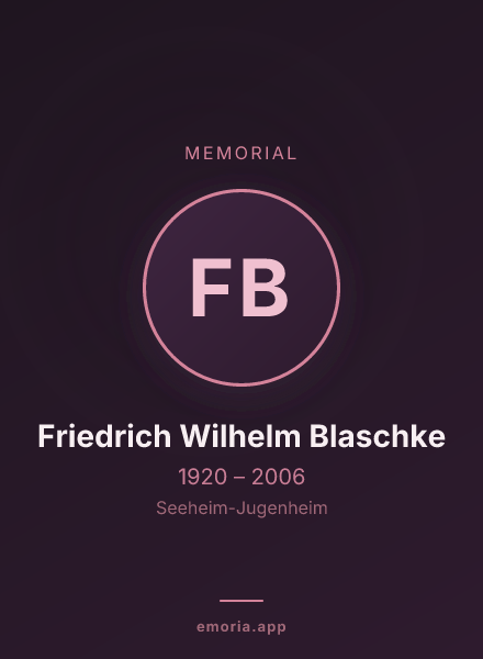 Memorial portrait of Friedrich Wilhelm Blaschke