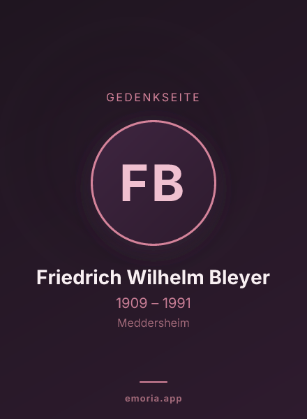 Gedenkportrait von Friedrich Wilhelm Bleyer