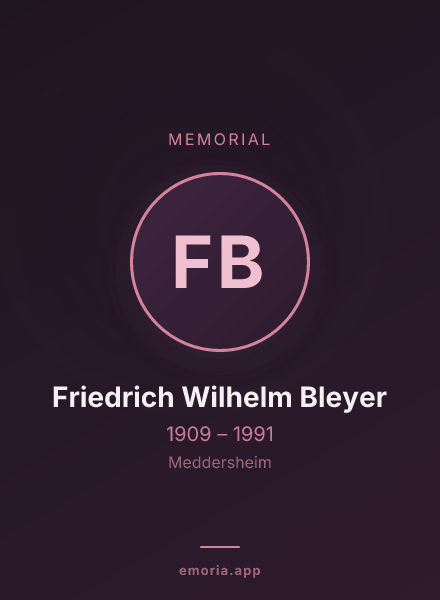 Memorial portrait of Friedrich Wilhelm Bleyer