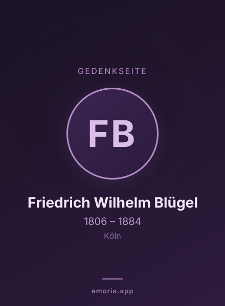 Gedenkportrait von Friedrich Wilhelm Blügel