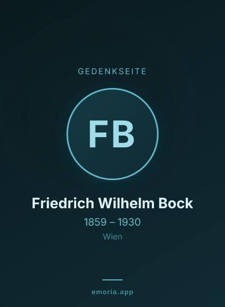 Gedenkportrait von Friedrich Wilhelm Bock