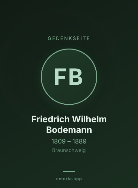 Gedenkportrait von Friedrich Wilhelm Bodemann