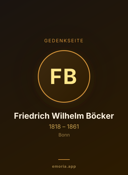 Gedenkportrait von Friedrich Wilhelm Böcker
