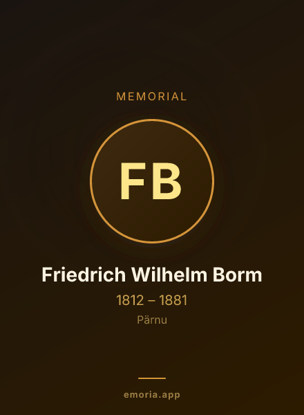Memorial portrait of Friedrich Wilhelm Borm