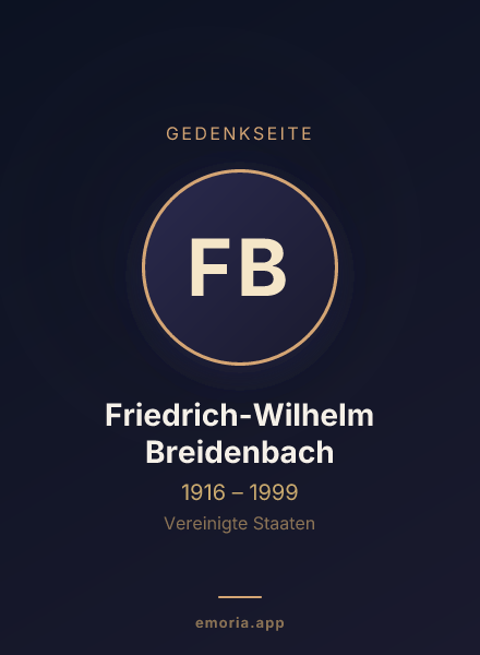 Gedenkportrait von Friedrich-Wilhelm Breidenbach