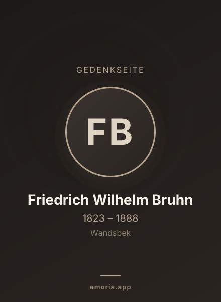 Gedenkportrait von Friedrich Wilhelm Bruhn