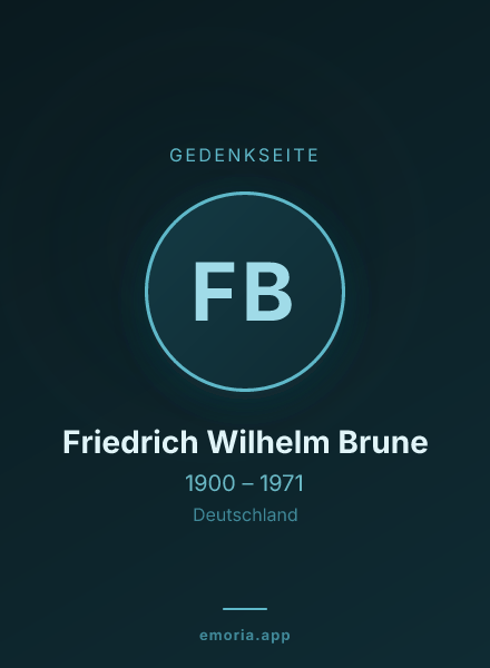 Gedenkportrait von Friedrich Wilhelm Brune