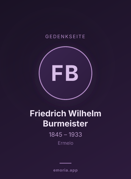 Gedenkportrait von Friedrich Wilhelm Burmeister